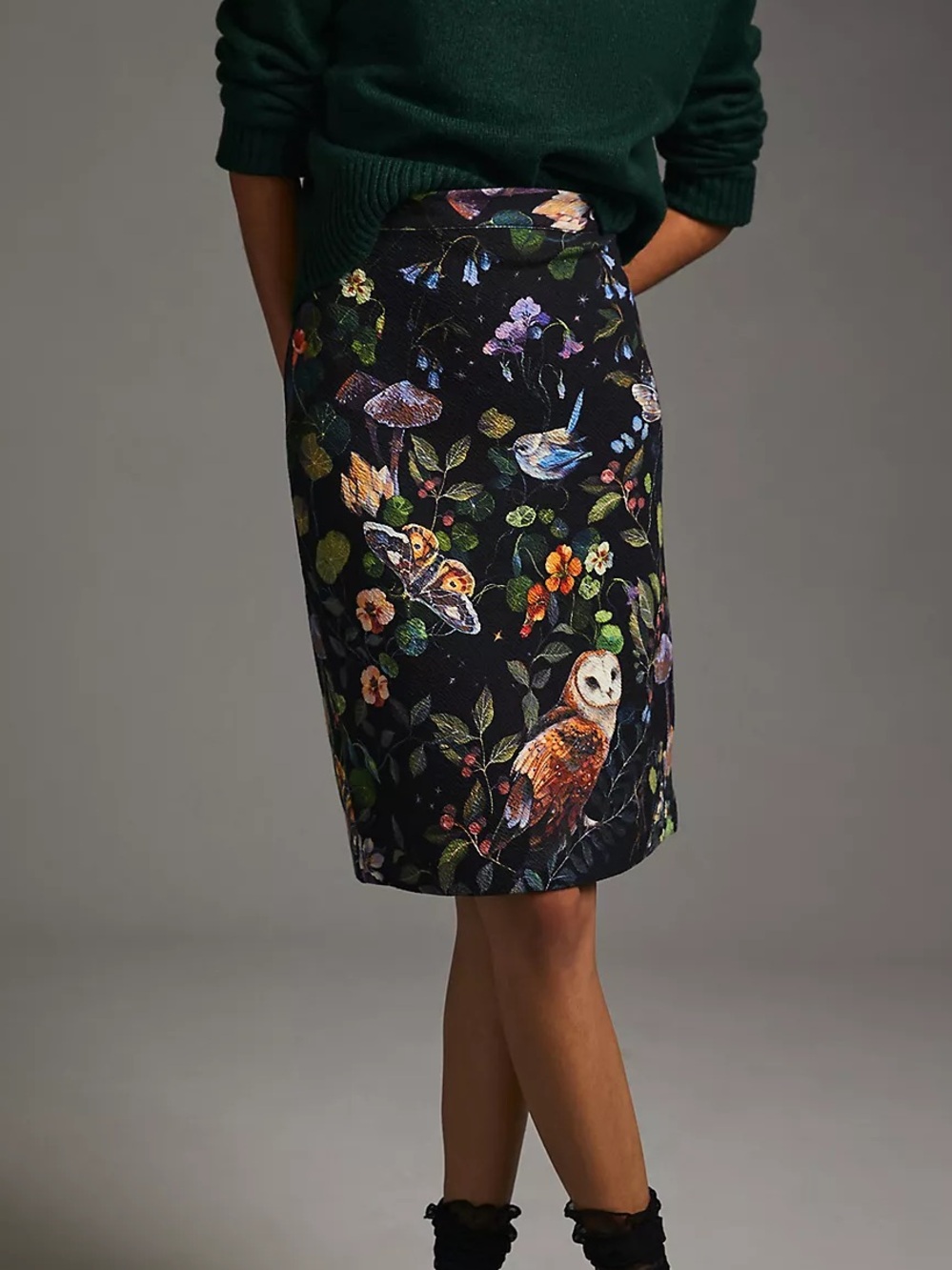 NWT ClaraMcAllister for Anthropologie Printed Skirt L Boho Artsy Cottage Core